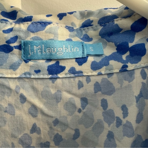 J.McLaughlin Janelle Silk-Blend Dress Blue White Size Small Easter Spring Summer - Picture 8 of 14